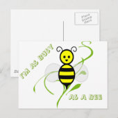 Carte Postale Aussi Occupé Qu'Une Abeille (Devant / Derrière)