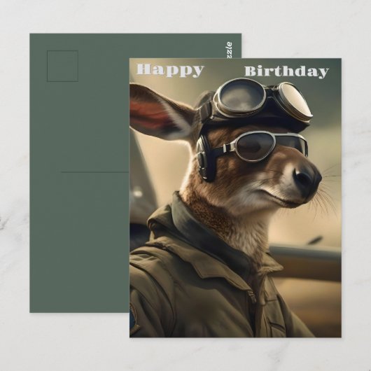 Carte Postale Aussie Kangaroo Roi Des Compagnies Aériennes, Anni (Devant / Derrière)