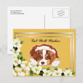 Carte postale Aussie Red Tri Puppy Get Well (Devant / Derrière)
