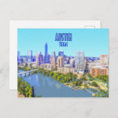 Carte Postale Austin Downtown Texas Vintage (Devant / Derrière)