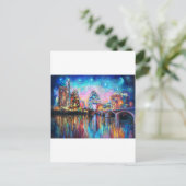 Carte Postale Austin Skyline à la nuit cityscape Cadeaux d'art (Debout devant)