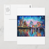 Carte Postale Austin Skyline à la nuit cityscape Cadeaux d'art (Devant / Derrière)