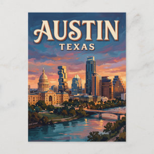 Carte Postale Austin Skyline Texas