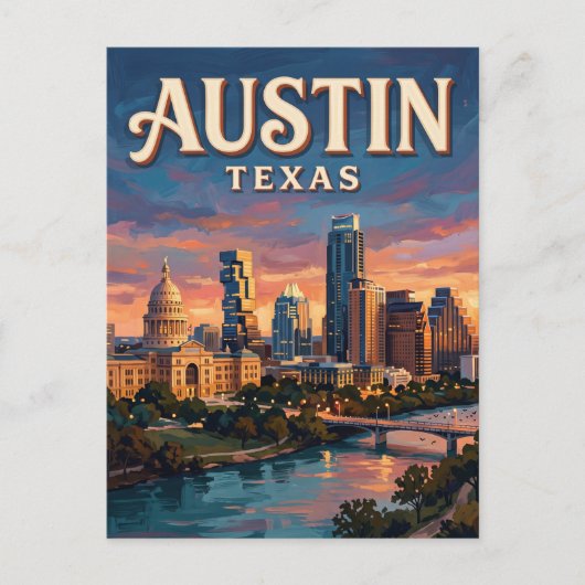 Carte Postale Austin Skyline Texas (Devant)