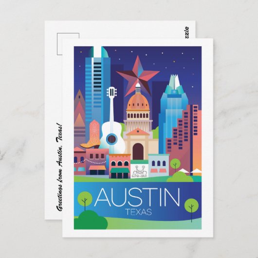 Carte Postale Austin, Texas (Devant / Derrière)