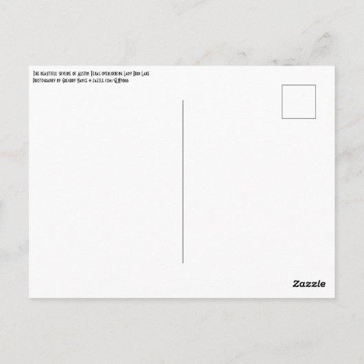 Carte Postale Austin Texas (Dos)