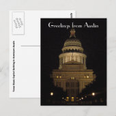 Carte Postale austin texas bâtiment du capitole d'état (Devant / Derrière)