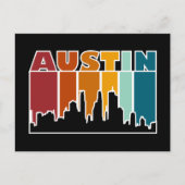 Carte Postale Austin Texas Retro Sunset (Devant)