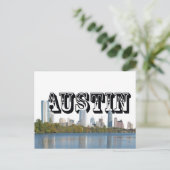 Carte Postale Austin Texas Skyline avec Austin dans le ciel (Debout devant)