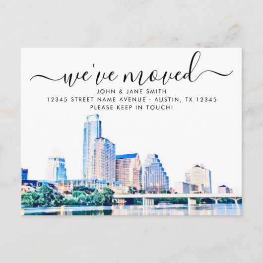 Carte postale Austin Texas Skyline Moving Faire-pa (Devant)