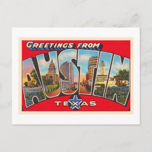 Carte postale Austin Texas TX Vintage (Devant)