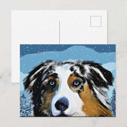 CARTE POSTALE AUSTRALAN SHEPHERD (Devant / Derrière)