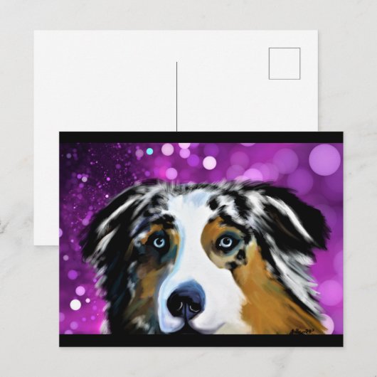 CARTE POSTALE AUSTRALAN SHEPHERD (Devant / Derrière)