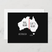 Carte Postale Australia Dog Head Cat's Head (Devant / Derrière)
