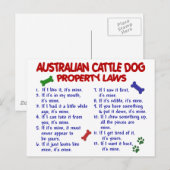 Carte Postale AUSTRALIAN CATTLE DOG, propriété Lois 2 (Devant / Derrière)