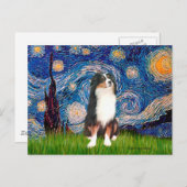 Carte Postale Australian Shepherd (Tri2) - Nuit étoilée (Devant / Derrière)