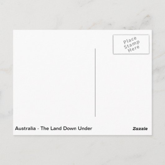 Carte postale Australie (Dos)
