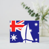 Carte Postale Australie Drapeau bateau à voile Nautical (Debout devant)