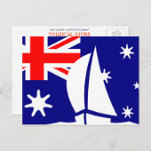 Carte Postale Australie Drapeau bateau à voile Nautical (Devant / Derrière)