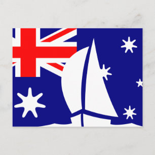 Carte Postale Australie Drapeau bateau à voile Nautical