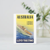 Carte Postale Australie Lloyd Triestino Poster vintage restauré (Debout devant)