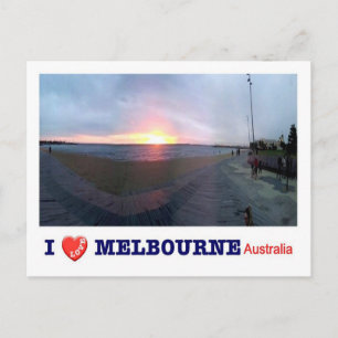 Carte Postale Australie - Melbourne - coucher de soleil I Love -