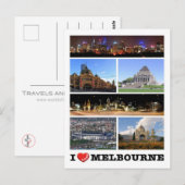 Carte Postale Australie - Melbourne - I Love - (Devant / Derrière)