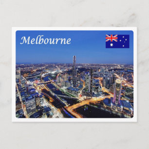 Carte Postale Australie - Melbourne par nuit -