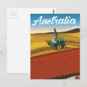 Carte Postale Australie moisson voyage dessin animé (Devant / Derrière)