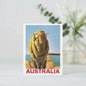 Carte Postale Australie, moutons sur la côte (Debout devant)