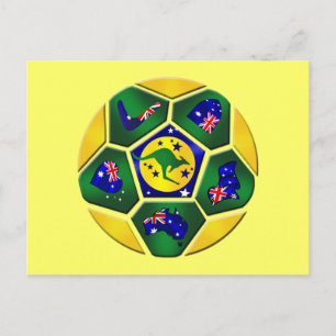 Carte Postale Australie Panneaux de balle de soccer Australie éq