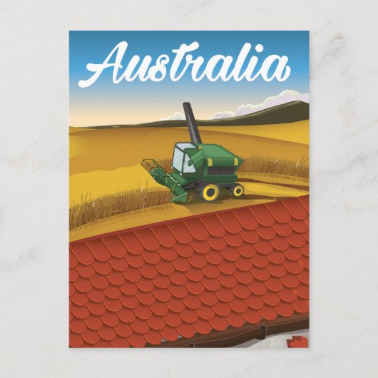 Carte Postale Australie récolte dessin animé de voyage (Devant)