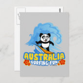 Carte Postale Australie Surf Panda (Devant / Derrière)