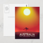 Carte Postale Australie "The land down under" tirage de vacances (Devant / Derrière)