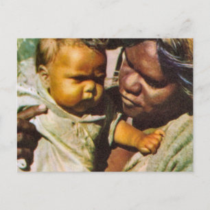 Carte Postale Australie vintage, Australie, Famille autochtone
