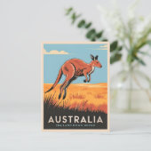 Carte Postale Australie Vintage voyage Kangaroo Outback Nature (Debout devant)