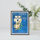 Carte Postale Australie - Visit Australia, illustration vintage (Debout devant)
