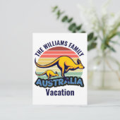 Carte Postale Australie Voyage Cute Kangaroo Sunset Custom (Debout devant)
