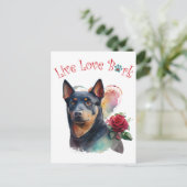 Carte Postale Australien Kelpie Chien Maman Floral (Debout devant)