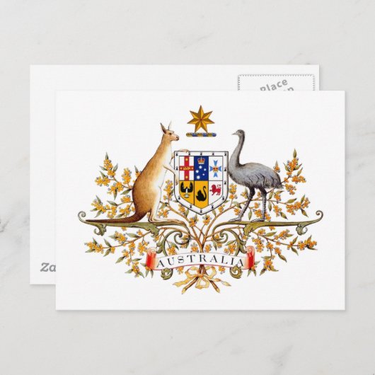 Carte postale australienne de blason (Devant / Derrière)