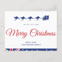 Carte postale australienne de Noël Kangaroo Aussie