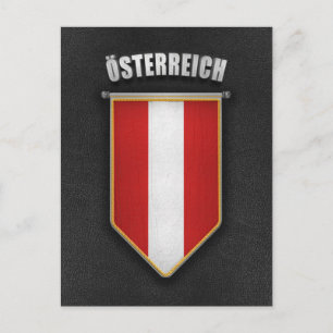 Carte Postale Austria Pennant avec un look en cuir de haute qual