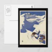 Carte Postale Austria Ski lodge dans les Alpes (Devant / Derrière)