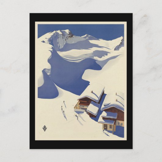 Carte Postale Austria Ski lodge dans les Alpes (Devant)
