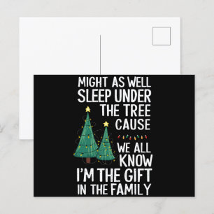 Carte Postale Autant dormir sous l'arbre Cadeau de Noël