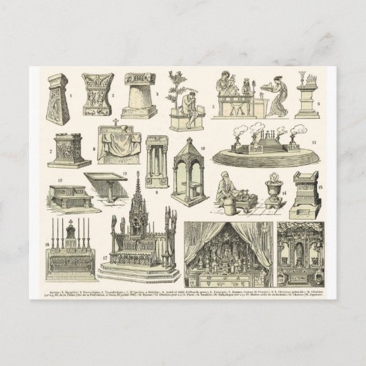Carte Postale autels vintages (Devant)