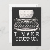 Carte Postale Auteur de la machine à écrire Écriture de livre av (Devant / Derrière)