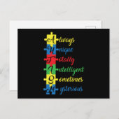 Carte Postale Autism Aware (Devant / Derrière)