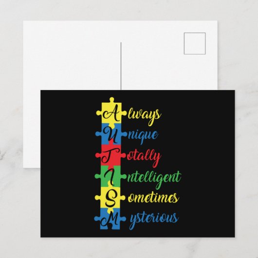 Carte Postale Autism Aware (Devant / Derrière)