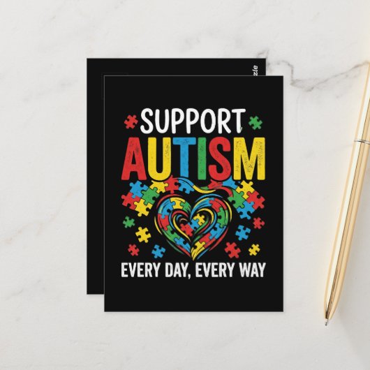 Carte Postale Autism awareness (Devant/Arrière en situation)
